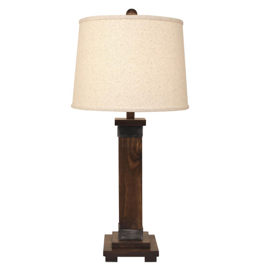 32” Dark Stain/Steel Mission Table Lamp