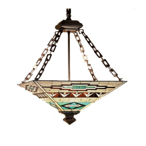 17" Square Valencia Mission Inverted Pendant Light