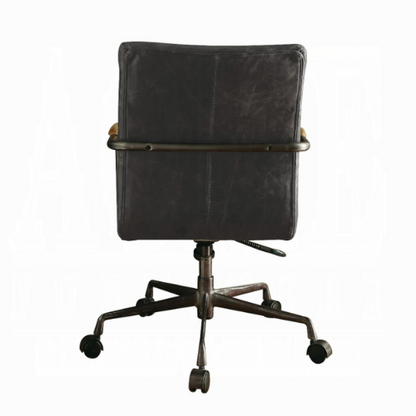 Antique Leather Rolling Office Chair