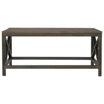 Rectangular Industrial Cross Coffee Table