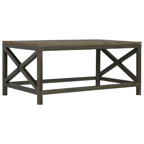 Rectangular Industrial Cross Coffee Table