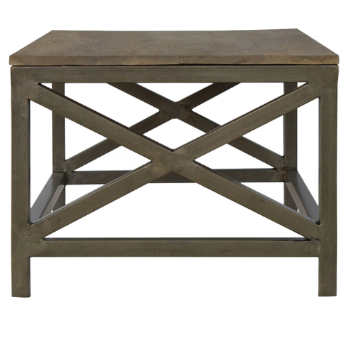 Rectangular Industrial Cross Coffee Table