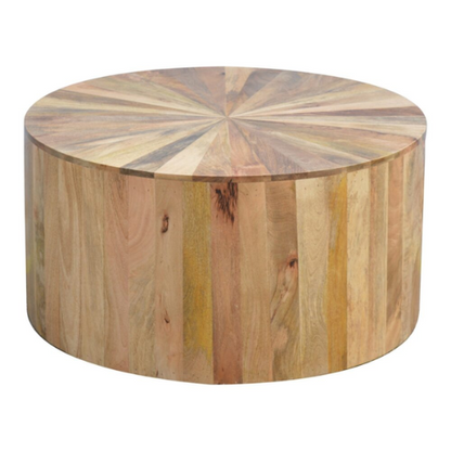 Round Wooden Coffee Table – Light Oak