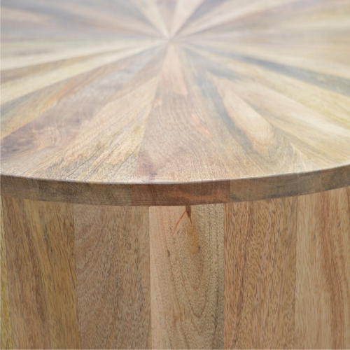 Round Wooden Coffee Table – Light Oak