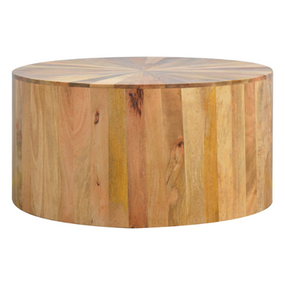 Round Wooden Coffee Table – Light Oak