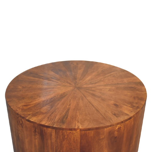 Round Wooden Coffee Table – Chestnut