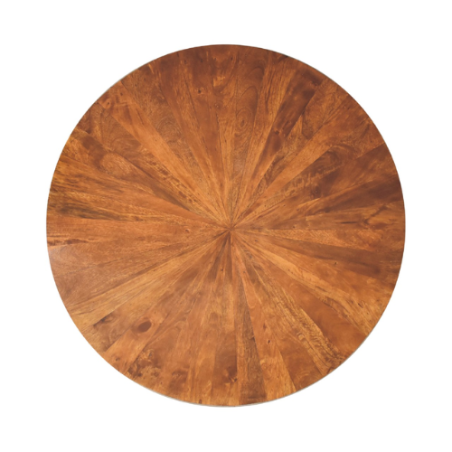 Round Wooden Coffee Table – Chestnut