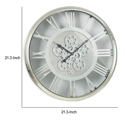 21" Minimalist Sleek Wall Clock - Metallic Gray