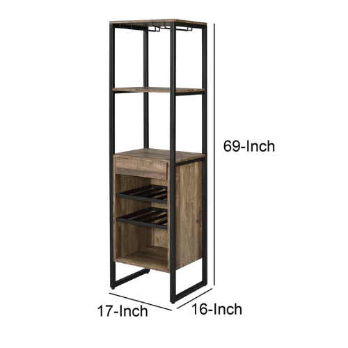 69” Tall Industrial Wine Rack & Cabinet