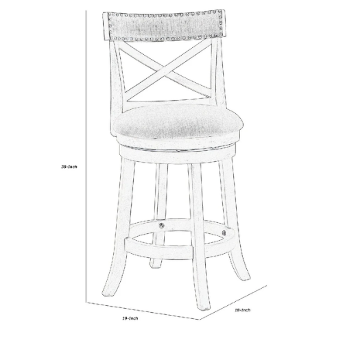 Counter Height Nailhead Bar Stool – Beige/White