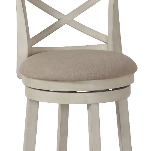 Counter Height Nailhead Bar Stool – Beige/White