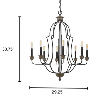 29" Wide Lebrija 8 Light Chandelier - Textured Bronze