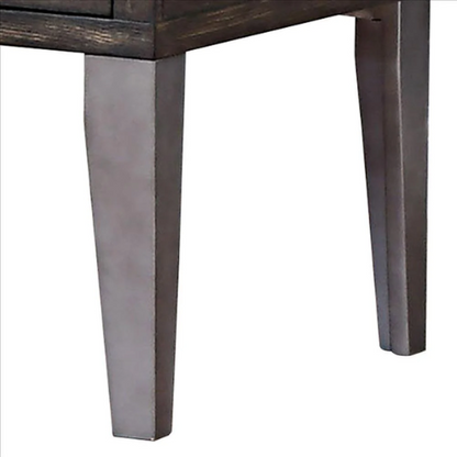 24” Tall Industrial Brown End Table