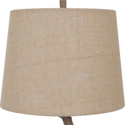 21" Tall Antlers Table Lamp with Burlap Shade