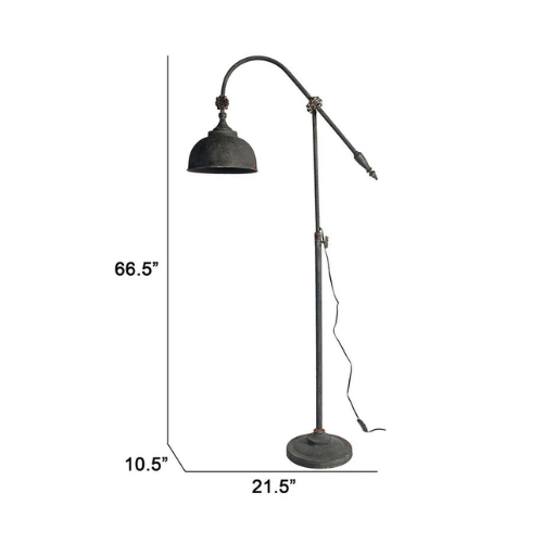 66.5" Tall Adjustable Industrial Floor Lamp - Antique Black