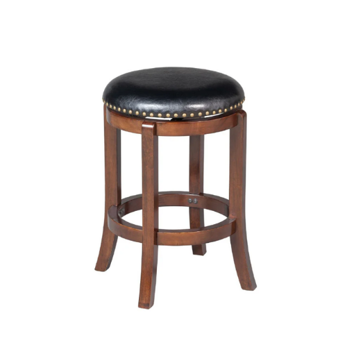 Nailhead Trim Swivel Counter Stool Black - 24" Seat Height