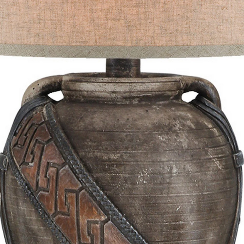 29.5” Tall Tiri Urn Base Table Lamp – Dark Earthen Brown