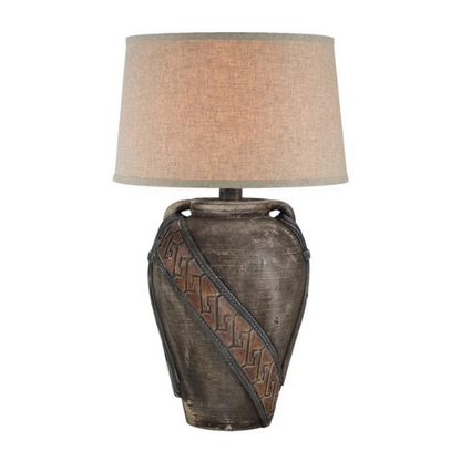 29.5” Tall Tiri Urn Base Table Lamp – Dark Earthen Brown