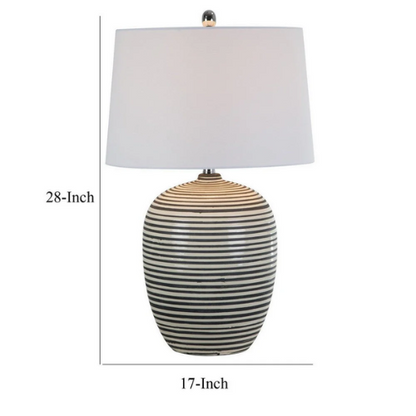 28” Tall Ceramic Beige Taupe Table Lamp