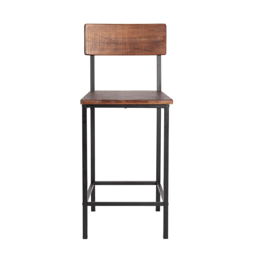 Rustic Industrial Counter Height Bar Stool – Seat Height 25"