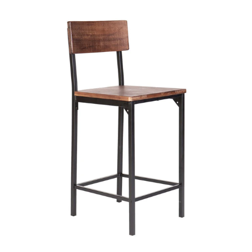 Rustic Industrial Counter Height Bar Stool – Seat Height 25"