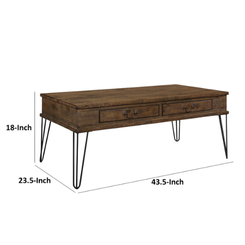 Rustic Industrial Modern Cocktail Coffee Table – Rectangle