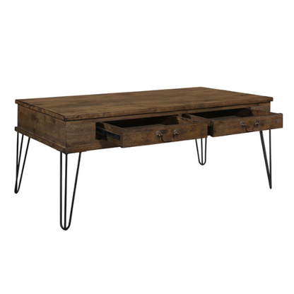 Rustic Industrial Modern Cocktail Coffee Table – Rectangle