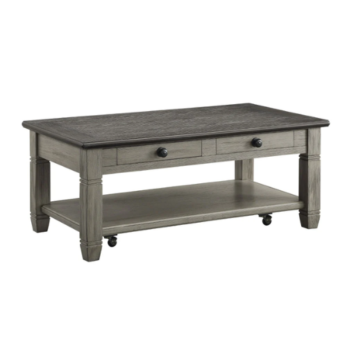 48” Rectangle Cocktail Table w/Casters – Coffee/Gray