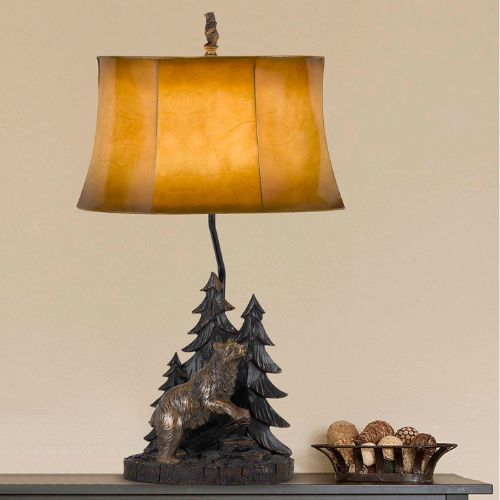 29” Tall Forest Bear Resin Table Lamp