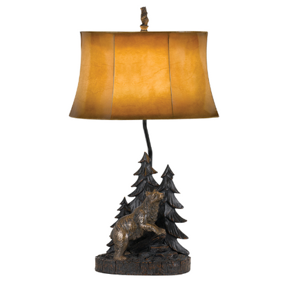 29” Tall Forest Bear Resin Table Lamp