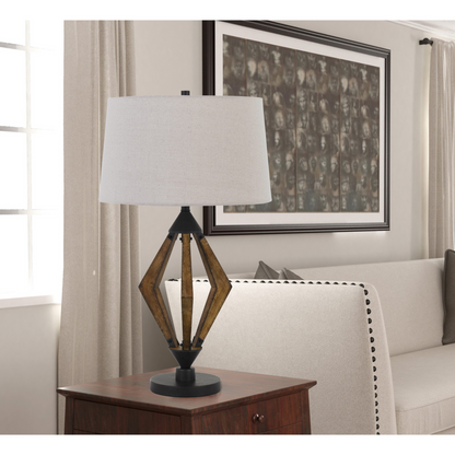 29” Tall Valance Diamond Pine Table Lamp