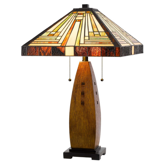 27” Tall Tiffany Glass Southwest Table Lamp