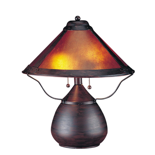 17" Tall Rust Vintage Mica Table Lamp