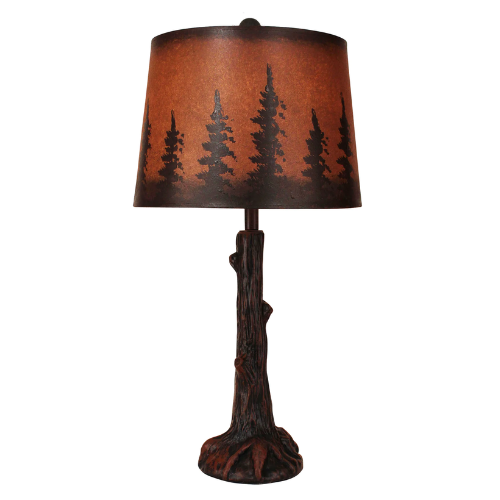 Rust Tree Trunk w/Root Table Lamp