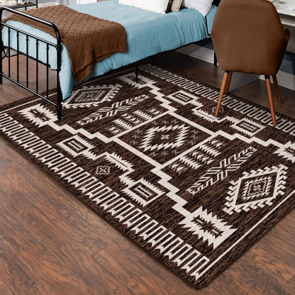 Southwest Cloudburst Rug - Chocolate