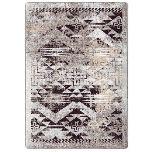 Distressed Rustic Cross Rug - Sandstone