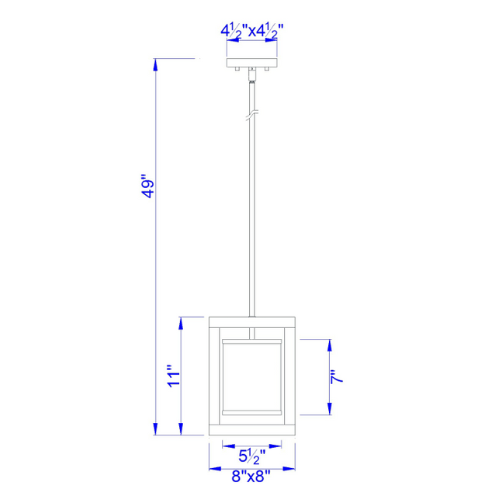 8" Square Pine Organza Pendant Light