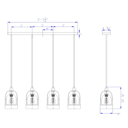 39.5" Wide Over Island Chandelier Pendant – Clear/Black