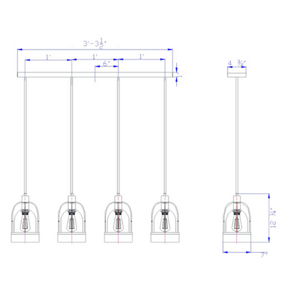 39.5" Wide Over Island Chandelier Pendant – Clear/Black