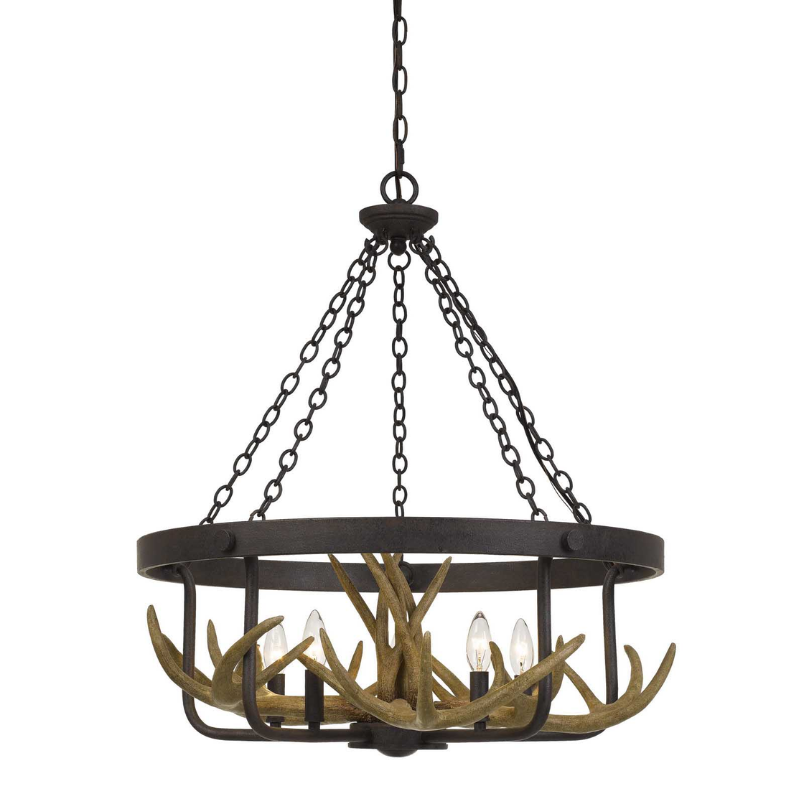 27” Wide Angelo 5 Light Antler Chandelier