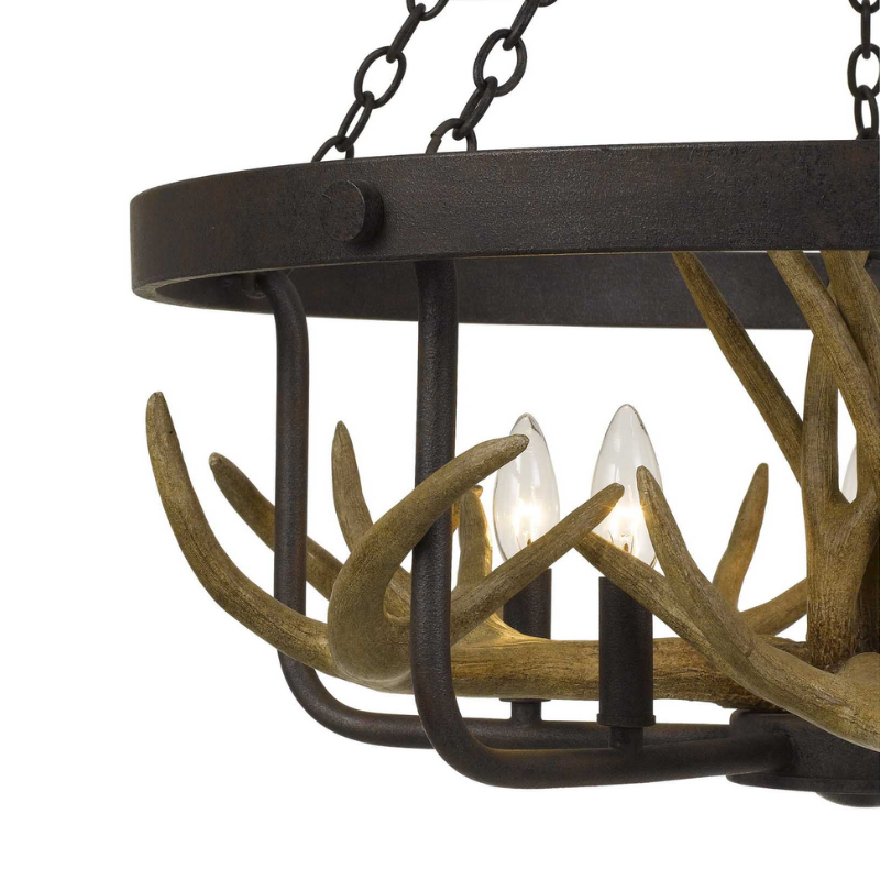 27” Wide Angelo 5 Light Antler Chandelier