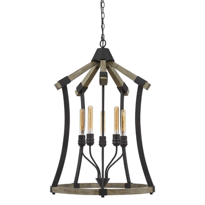 24” Wide 5 Light Modern Rustic Chandelier