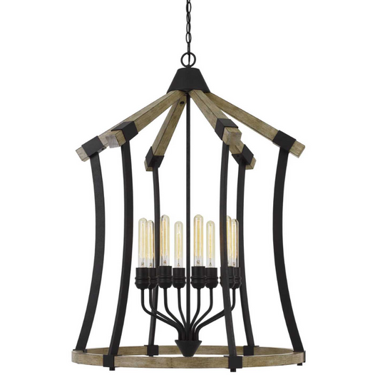 29” Wide 8 Light Modern Rustic Chandelier