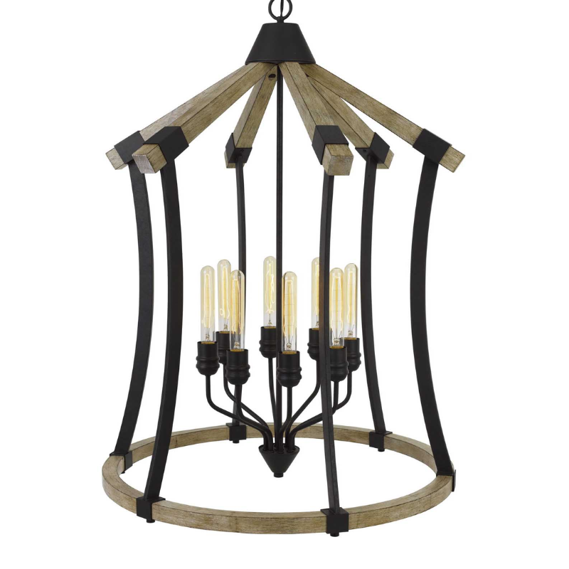 29” Wide 8 Light Modern Rustic Chandelier