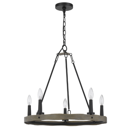 23” Wide Maidstone 5 Light Wheel Chandelier