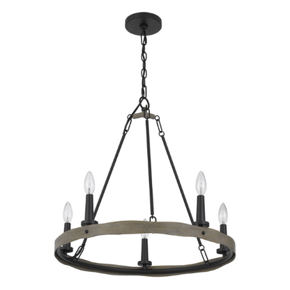 23” Wide Maidstone 5 Light Wheel Chandelier