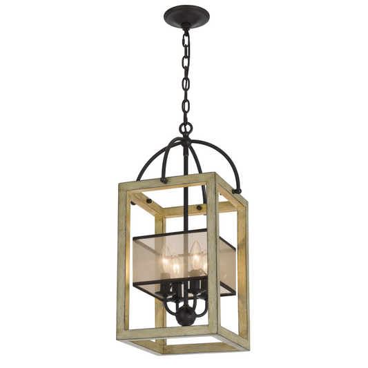 Rectangular Palencia Organza 4 Light Pendant Chandelier