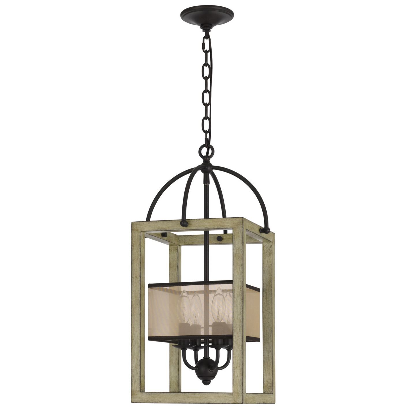 Rectangular Palencia Organza 4 Light Pendant Chandelier