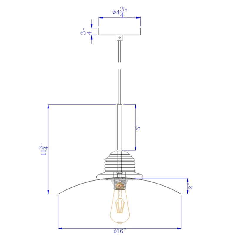 16” Wide Mineola Pendant Light