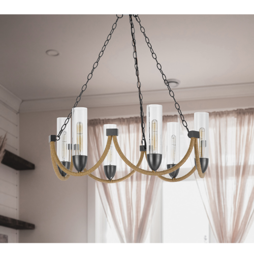 30" Wide Argyle 6 Light Candelabra Chandelier